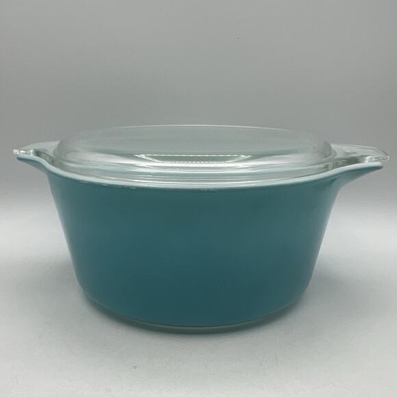 Vintage Pyrex Turquoise 474-B 1.5 Quart Casserole w/ Lid 474-C Complete EUC - Picture 1 of 10